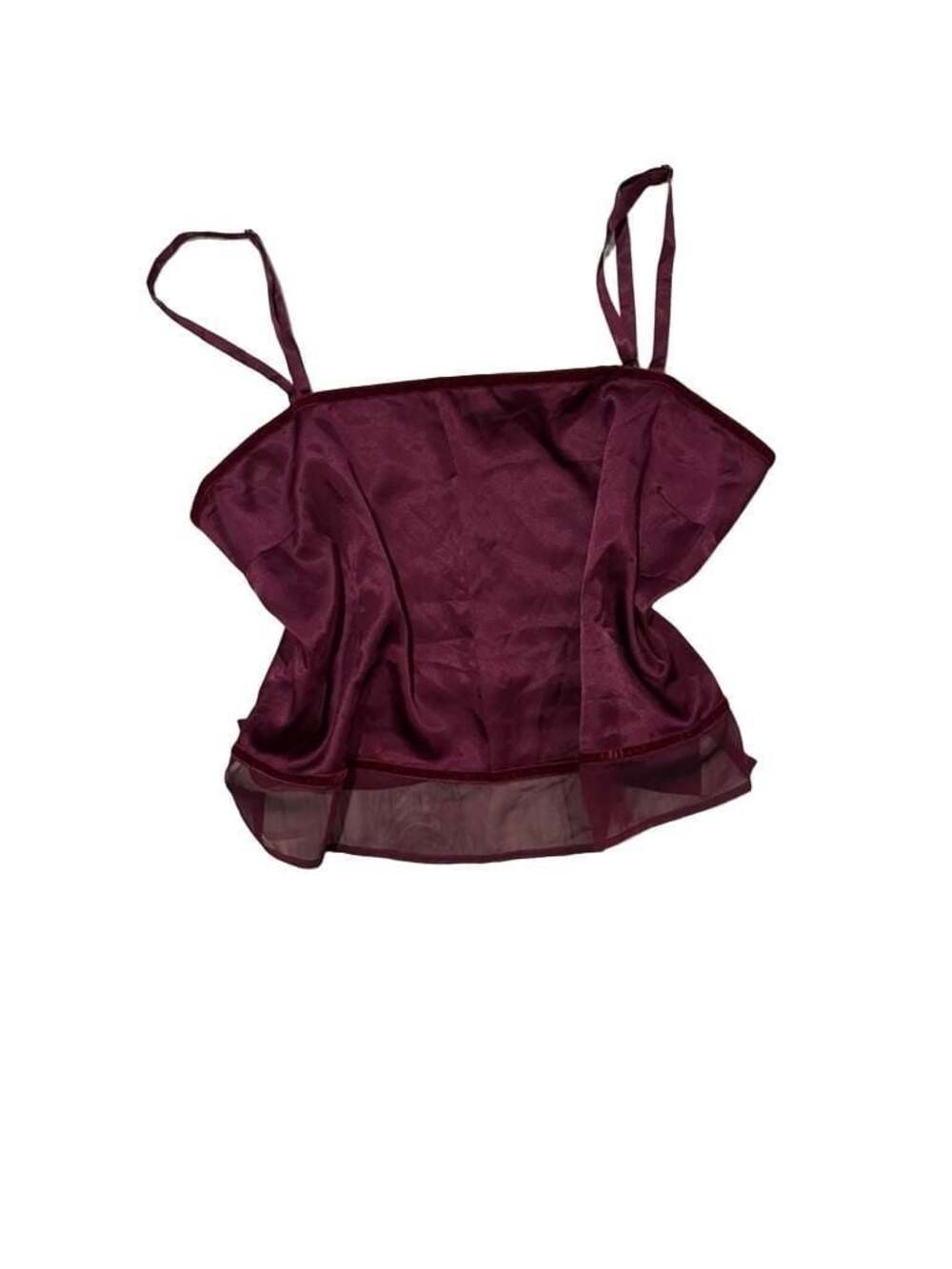 Victoria's Secret Burgundy Satin and Velvet Trim Cami Tank Top